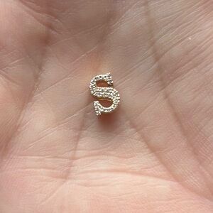 14K Gold Personalized Initial Diamond Rondelle S